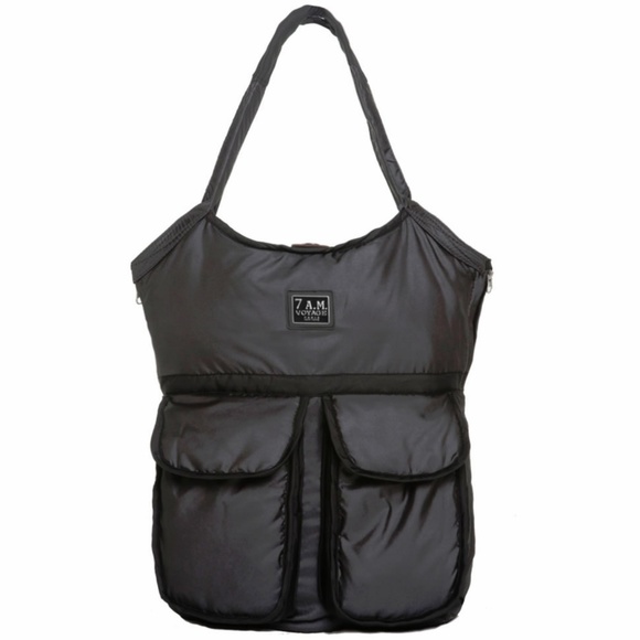 7 A.M Barcelona Diaper Bag Metallic Charcoal - Picture 1 of 4